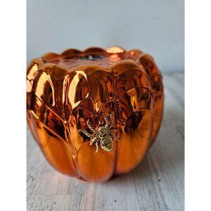 Bath body works skull appear candle holder wick glass unique light up Halloween